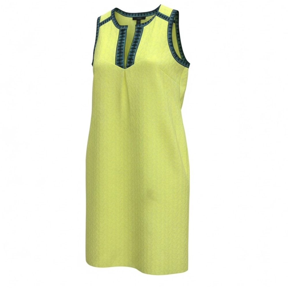 J. Crew Neon Yellow Dress with Navy Trim